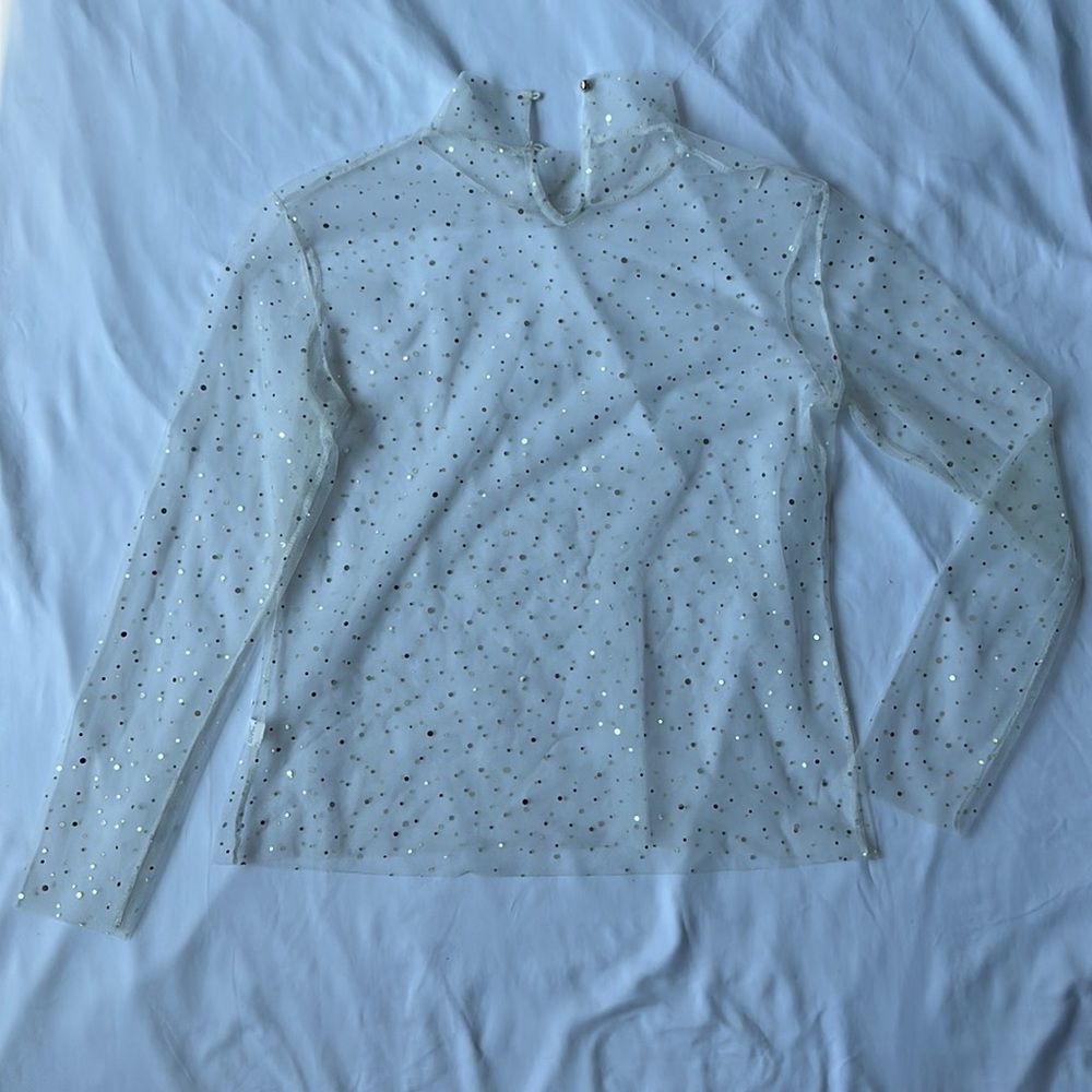 Sheer bedazzled Tigre Mist shirt - L